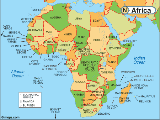 map of mauritania africa. Africa